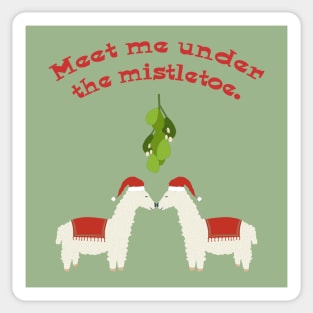 Mistletoe Llamas Sticker